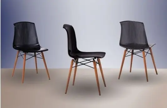 صندلی آلگرا با پایه چوبی گرد مدل N420WR نظری